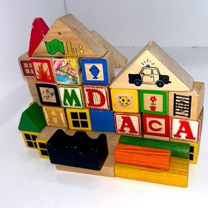 Nice set of vintage building alphabet and jenga blocks